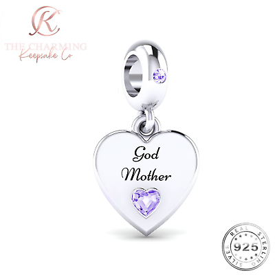 #ad God Mother Charm Genuine 925 Sterling Silver Birthday Christening Gift GBP 16.99