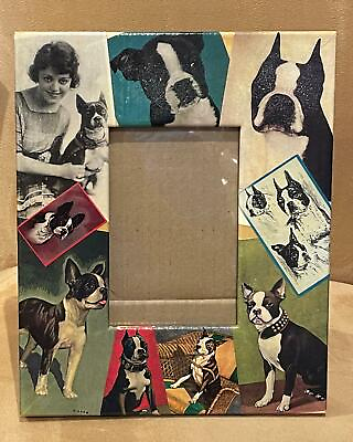 #ad Vintage Boston Terrier Picture Frame With Boston Terrier Pictures On Frame $24.99