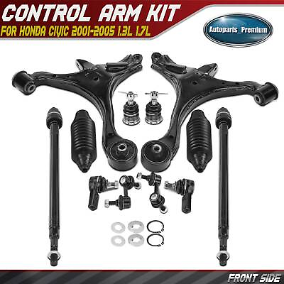 #ad 12x Front Control Arm w Ball Joint amp; Sway Bar End Link amp; Tie Rod for Honda Civic $129.99
