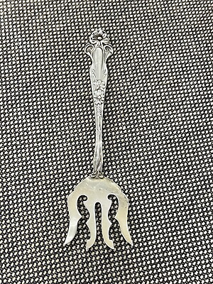#ad Antique R Blackinton Sterling Silver Daisy Pattern Small Sardine Serving Fork $115.00