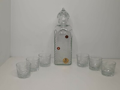 Gus crystal vodka bar set decanter shot glasses $90.00