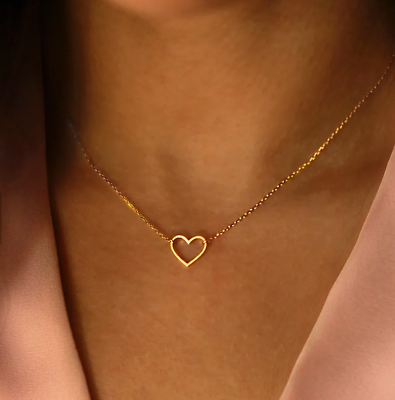#ad 18K Gold Plated Heart Pendant Necklace Women Jewelry $14.99