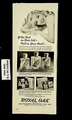 1946 Royal Oak Men Toiletries After Shave Cologne Sets Vintage Print Ad 24136 $9.97
