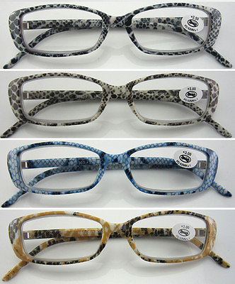 #ad L203 Snake Skin Pattern Design Reading Glasses Metal Hinge Super Fashion Classic GBP 26.39