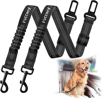 #ad 2 Pack Dog Seat Belt Adjustable Dog Car Seatbelts For Vehicle Nylon Pet Safety $12.68