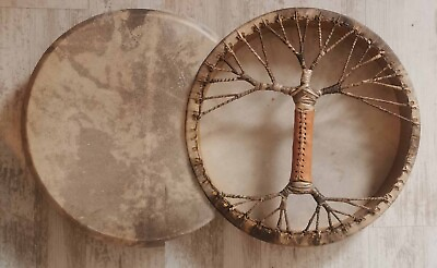 #ad Handcrafted Shaman Drum 16quot; 20quot; 24quot; Goat Skin Viking Leather Style Native $199.00
