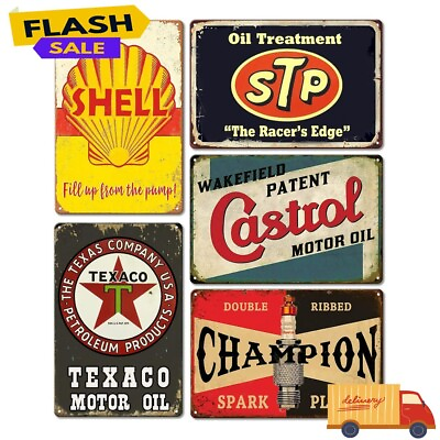 #ad Vintage Metal Tin Signs Retro Garage Signs for Men Wall Decorations Old Car Shop $47.99