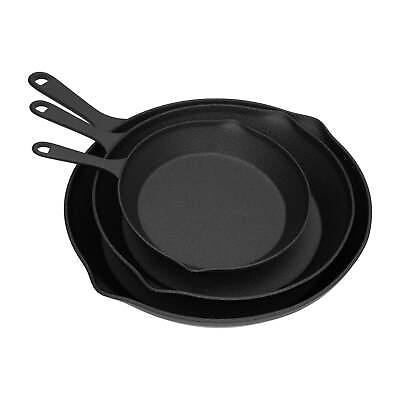 #ad Frying Pans Set of 3 Cast Iron Pre Seasoned Nonstick Skillets in 10” 8” 6” by $21.83