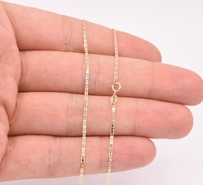 #ad 1.2mm Mariner Anchor Link Chain Necklace Real Solid 14K Yellow Gold $109.99