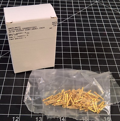 #ad 100 NEW Amp Tyco TE 66504 0 Contact Socket Pins Mil Spec HDP 20 20 24AWG CRIMP $20.00