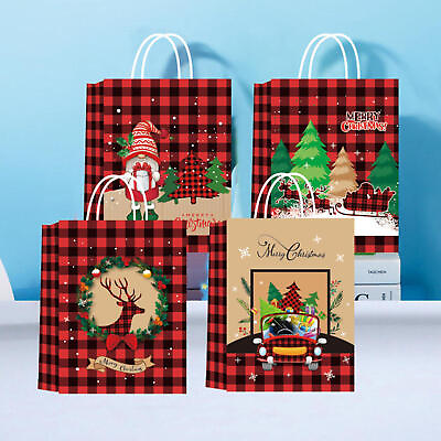 #ad 10Pcs Christmas Gift Bags Large with Handles Christmas Tote Bags Bulk Reusable $13.33