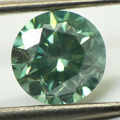 #ad Round Diamond Loose Fancy Green Color SI1 Natural Enhanced Certified 0.61 Carat $390.00