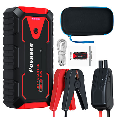 #ad Povasee 3000A Car Jump Starter Booster Jumper Portable Power Bank Battery Charge $58.21