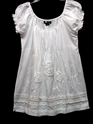 #ad Camisole Cotton Embroidered peasant Renaissance Victorian Cotton blouse MEDIUM $19.99