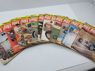 #ad Hot Rod Magazine 1961 Full Year Lot 12 Chevy Ford Mopar Dodge Racing Mechanics $69.00