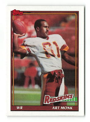 #ad 1991 Topps Art Monk #187 Washington Redskins Football Card $1.50