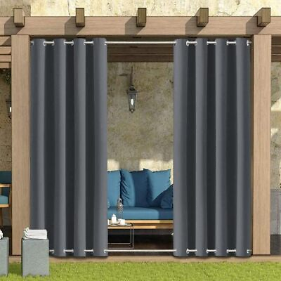 #ad Waterproof Outdoor Curtains Windproof Blackout Thermal Insulated for Courtyard $18.95