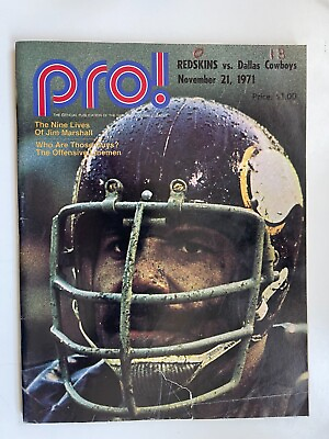 #ad 1971 NOV 21 PRO NFL GAME DAY PROGRAM WASHINGTON REDSKINS vs. DALLAS COWBOYS $14.99