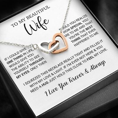 #ad To My Wife Necklace Gift Birthday Gifts For Wife Anniversary Gift For Her $28.99