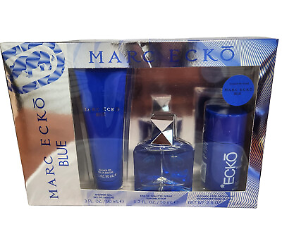 #ad #ad Marc Ecko Blue 3 Piece Gift Set For Men 1.7oz EDT 3.0oz Shower Gel amp; 2.6oz Deo $22.99
