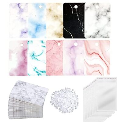 800 Pieces Marble Earring Necklace Display Card Holder Set 200 Pieces Jewelry $19.04