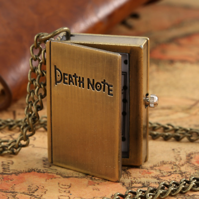 #ad Black Bronze Full Hunter Death Note Book Pocket Watch Necklace Men Women Gift $4.27