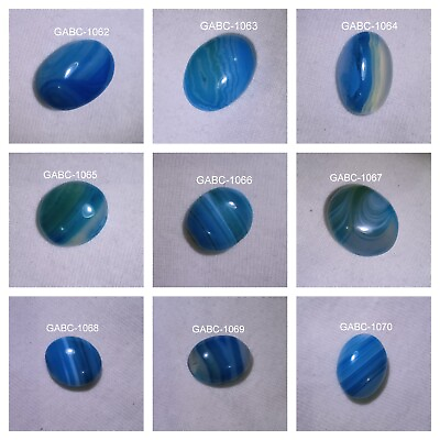 #ad Natural Blue Color Agate Stone Dyed Color Oval Shape Cabochon Gemstone $17.99