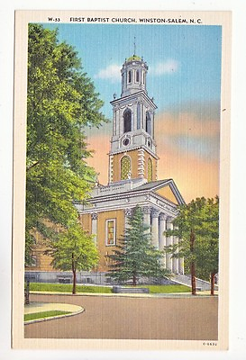 #ad Postcard: First Baptist Church Winston Salem N.C. $4.49