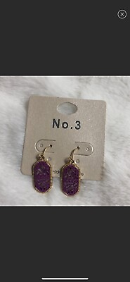 #ad New Purple Druzy Earrings $15.00