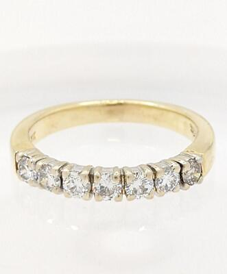 #ad 14K 4.5g Lady#x27;s Yellow Gold Wedding Diamond Ring Round Brilliant Channel Sz 8 $759.20