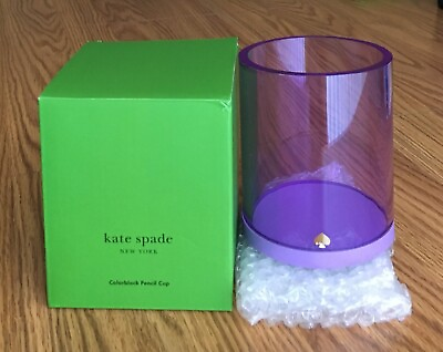 #ad Kate Spade New York Color Block Pencil Cup Purple Peony $31.99