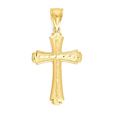 #ad Solid Gold Cross Pendant in 10 or 14k Large Cross Religious Jewelry $239.99