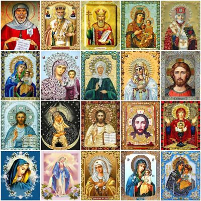 #ad Religion Mosaic Painting 5D Colorful Canvas Picture Embroidery Home Decoration $53.99