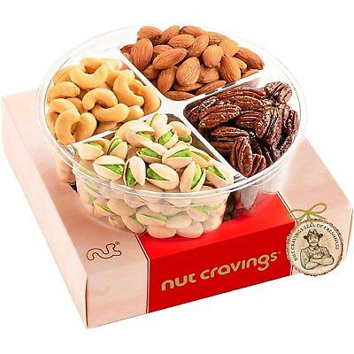 Nuts Gift Basket in Red Box Packaging 4 Piece Assortment Snack Tray $22.95