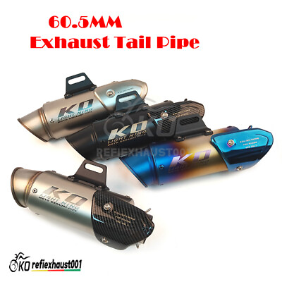 #ad 60.5mm Mufflers Tip Exhaust Pipe Modified Universal Tail Pipe Removable Silencer $55.80