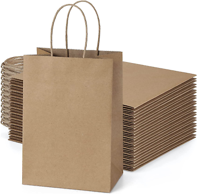Gift Bags 50Pcs 5.25X3.75X8 Inches Paper Bags Paper Gift Handles Shopping Bags $18.88