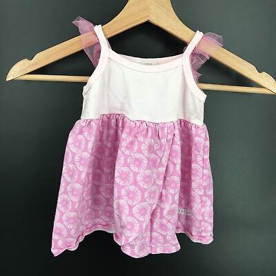 #ad Naartjie Kids tank top tunic top pink boho mandala floral accent ruffle 2T girls $22.00