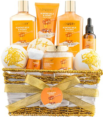 #ad Gift Basket For Women – 10 Pc Almond Milk amp; Honey Beauty amp; Personal Care Set $49.99