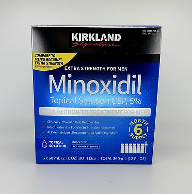 #ad Kirkland Signature Minoxidil 5% Men Hair Regrowth Solution 6 Month Bottles $49.98