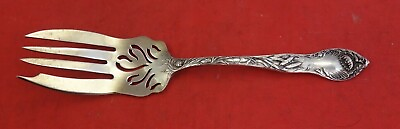 #ad Lotus by Blackinton Sterling Silver Salad Fork 6quot; Pierced Antique $79.00