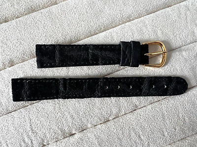 #ad deBeer 14mm Black Genuine Elephant Watch Band Handmade in France $64.99