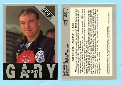 #ad 1994 World of Outlaws World of Outlaws Points 1436 Gary Wright 25 $9.95