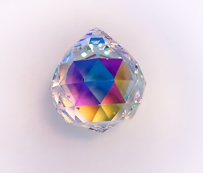 #ad 40mm Asfour Crystal Clear AB Crystal Sun Catcher Crystal Ball Prisms 1 Hole $56.90