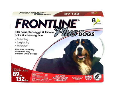 #ad Frontline Plus Flea amp; Tick Spot Treatment for XLarge Dogs 89 132 lbs 8 doses $46.66