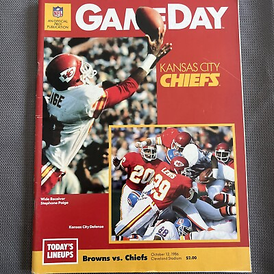 #ad Vintage Nfl Game Day Program From 1986 Cleveland Browns Vs Kansas City Chiefs $22.99