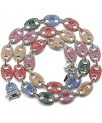 #ad diamond chain men multi color gucci puff links $79.99