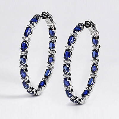 Elegant Jewelry Cubic Zircon 925 Silver Filled Hoop Earring Women#x27;s Gift C $4.11