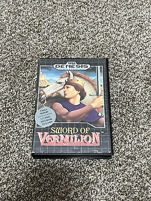 #ad Sword Of Vermillion Sega Genesis Game Box Photocopy Manual Rental $19.95