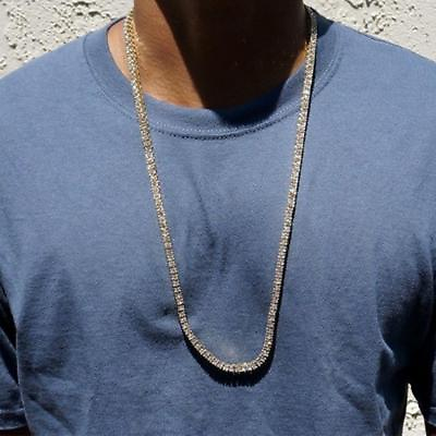 #ad Fashionable 22K Gold One Row Bling Necklace Chain For Men 20quot; $15.99