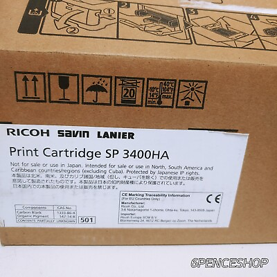 #ad sealed bag in open box new RICOH SAVIN LANIER print cartridge SP 3400HA 406465 $39.99